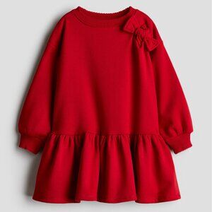 H&M Kids Girls Red Sweatshirt Dress